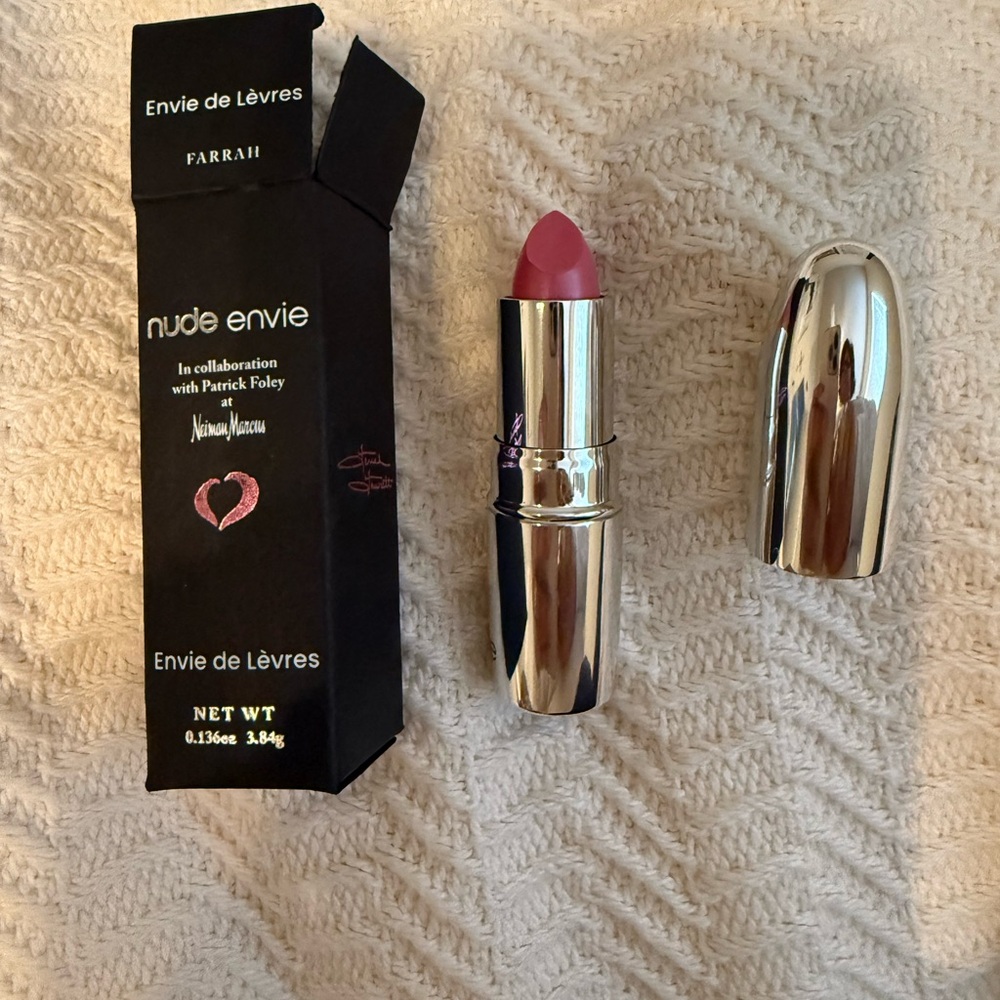 Limited Edition “Farrah Fawcett”/Nude Envie. Pink Glossy Lipstick in Silver Tube